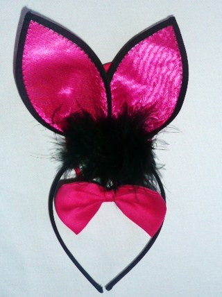 playboy-bunny-ears-&-bowtie--cerise-pink-&-black-